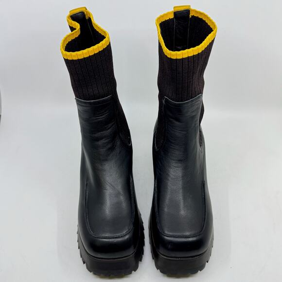 CHARLOTTE STONE Loma Boots in Black & Brown & Yellow - Picture 5 of 11